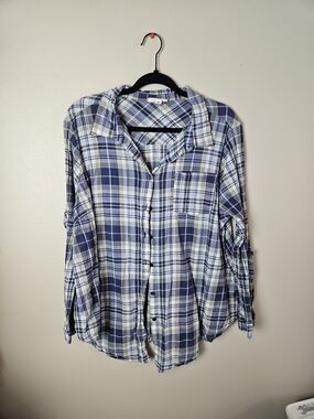Westport Blue and White Plaid Button-Down Shirt